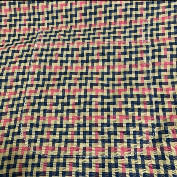 Burberry 1998-99 Vintage London Black-Tan-Red Zig-Zag oversized Button Down XL - Picture 7 of 9